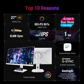 ASUS ROG Strix XG27UCG 27" 4K 160Hz or FHD 320Hz 1ms IPS Dual mode Gaming Monitor - White